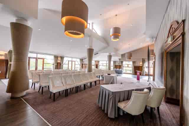 Grand Ballroom theater setup for corporate conferences and seminars at Crowne Plaza Belfast.