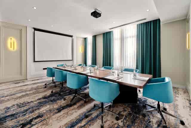 Professional boardroom in Tashkent Plaza, perfect for executive meetings and corporate strategy.