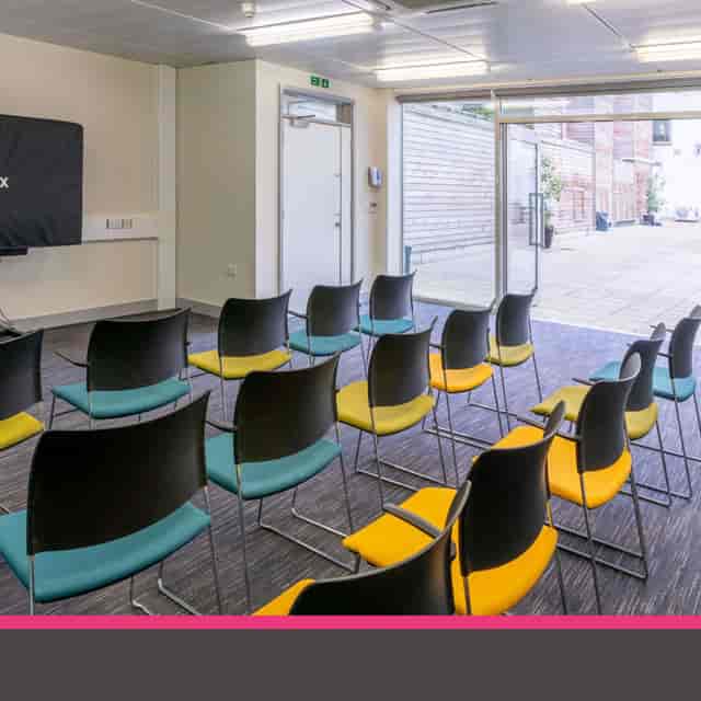 Main Training Room in theatre layout for professional workshops and corporate events.