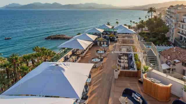 Rooftop venue at Canopy by Hilton Cannes for premium corporate receptions and networking events.