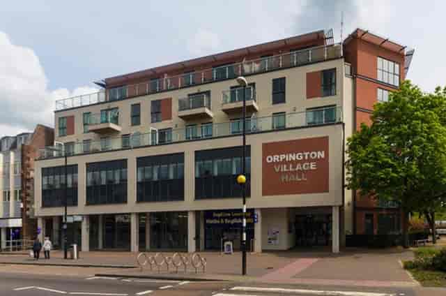 Alfred Brown Hall in Orpington Village Hall, a spacious venue for community events and workshops.