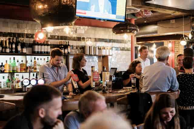 Main Bar at One Over the Ait, authentic pub venue for corporate networking and team events.