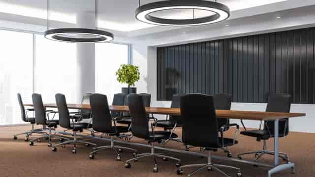 Modern boardroom at The White Horse Wembley for professional meetings and strategic planning.