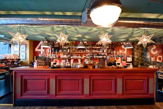 Themed bar setup at Mezzanine, The White Horse Wembley for conference mixers and gala events.