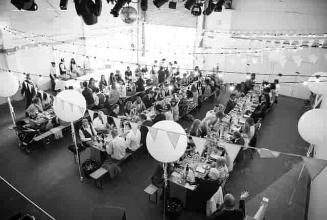 Industrial Gallery Room at The White Horse Wembley for banquet events and wedding receptions.