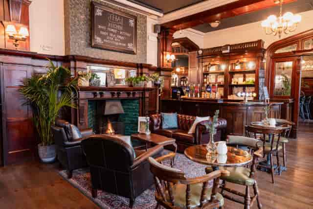 Function room at The Foresters featuring ambient lighting, ideal for conferences and networking.