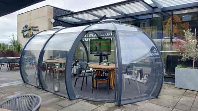 Ludo Bar Bath outdoor dining pod for private events and corporate functions.