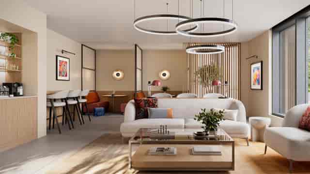 Woolwich Front Room lounge: Versatile modern breakout space for networking and coworking events.
