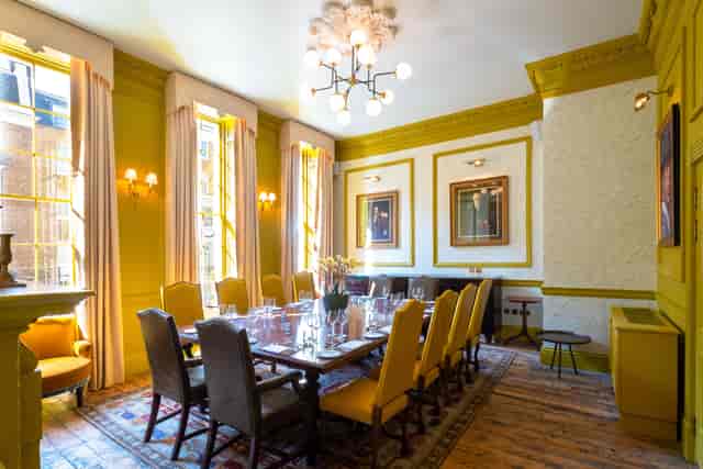 Boardroom at London Sketch Club: heritage venue for private corporate meetings and dining.