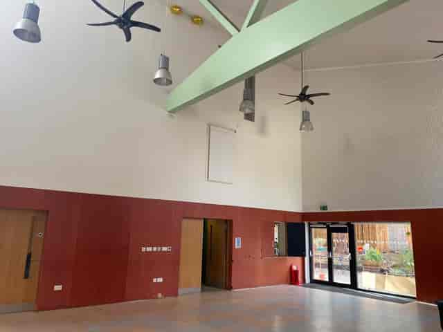 Bright event space at Green Nunhead Community Centre for workshops and yoga.