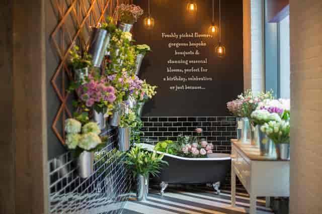 Floral display area in The Fable venue, perfect for events and gatherings.