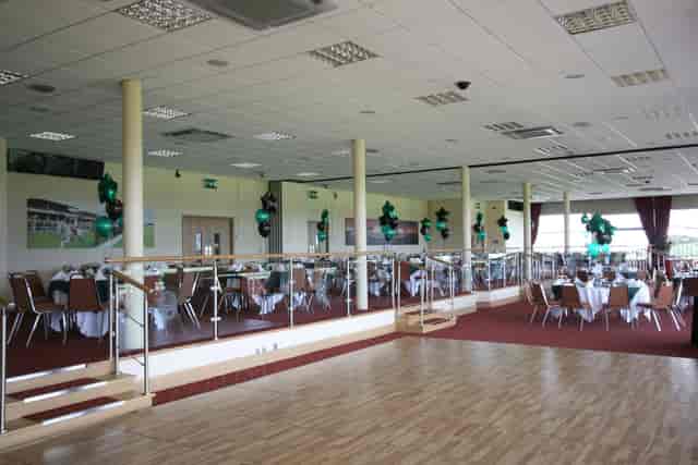 Park Suite at Haydock Park: spacious venue with round tables for corporate events and celebrations.