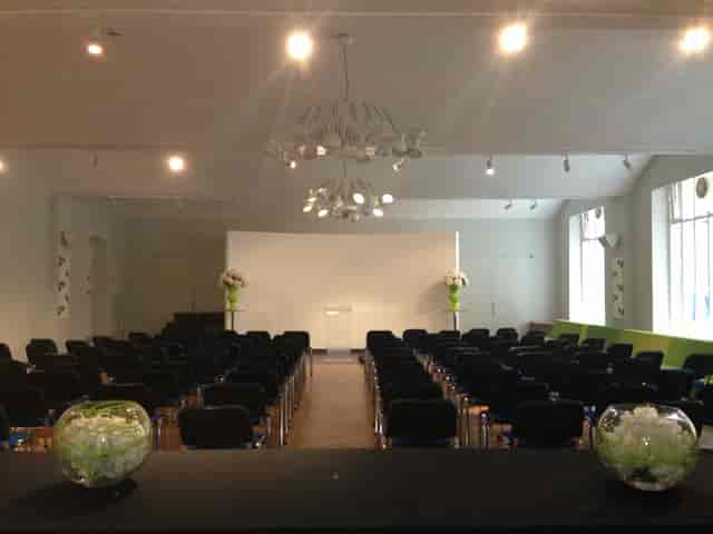 Whole Venue at The Dutch Hall, elegant setup for a professional presentation event.