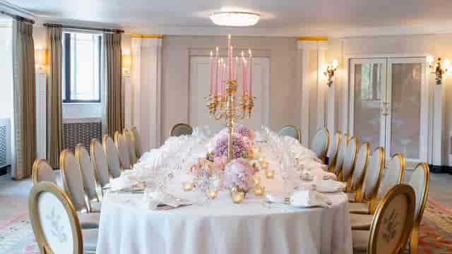Elegant banquet table in Park Suite, The Dorchester for upscale events and intimate gatherings.
