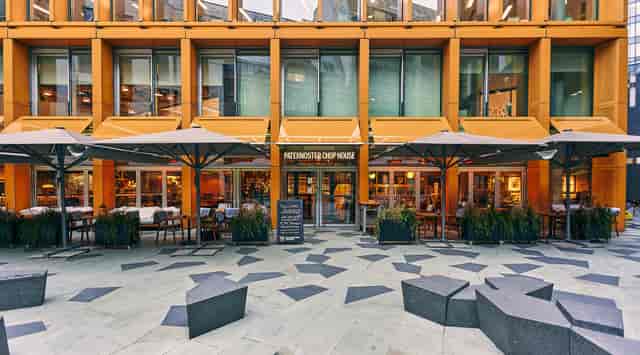 Vibrant outdoor venue at Paternoster Chop House for casual meetings and events.
