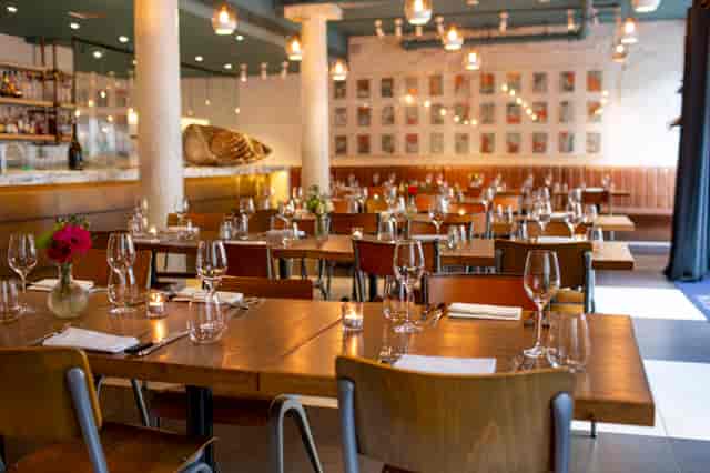 Elegant restaurant venue in Fish Market for corporate events and intimate gatherings.