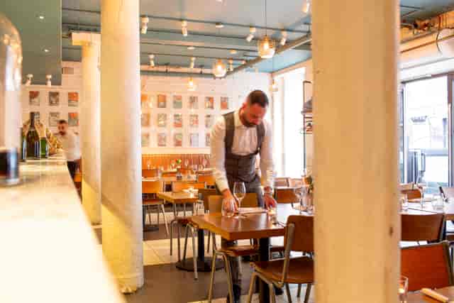 Whole Venue in Fish Market: modern restaurant setting for intimate meetings and events.