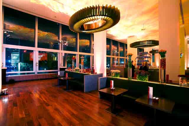 Modern event space in Skylon with elegant lighting for upscale meetings and gatherings.