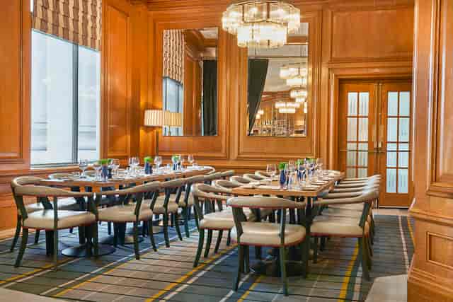 Elegant meeting space at Gillray's Steakhouse, perfect for exclusive events in London.