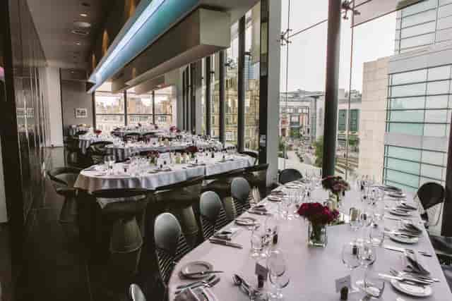 Elegant dinner setup at The Second Floor Bar & Brasserie, perfect for corporate events.