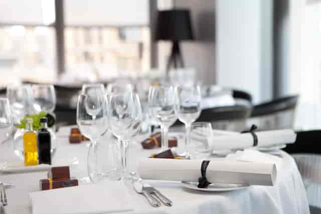 Elegant dining table at The Second Floor Bar & Brasserie for corporate events.