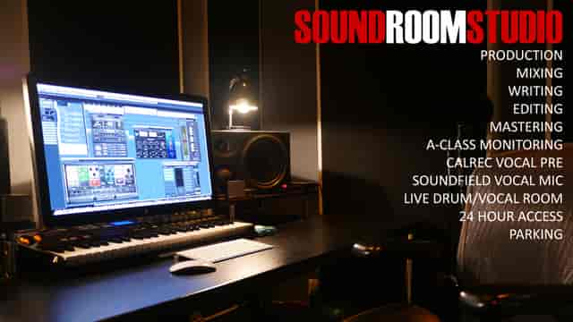 Professional sound studio with high-quality monitors for audio events and workshops.