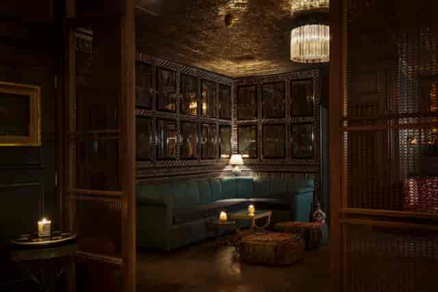 Sophisticated lounge at The Scotch of St James for networking events and meetings.