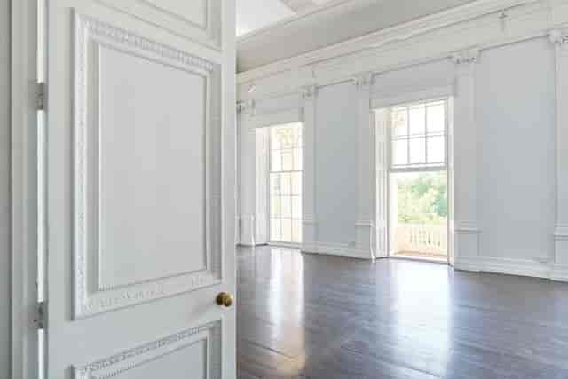 Elegant meeting room with large windows at Institute of Contemporary Arts for events.