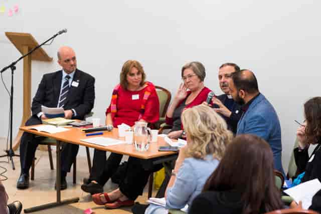 Panel discussion at The Nave, Seventy Eight Bishopsgate, with engaged diverse speakers and audience.