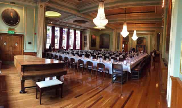 Elegant dining room in The Livery Hall, ideal for corporate events and banquets.