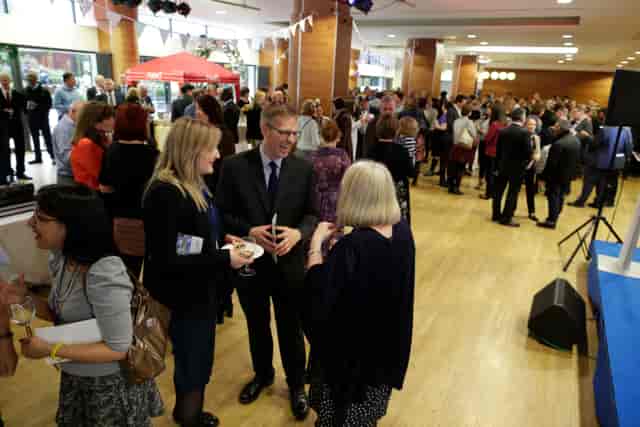 Networking event at Queen's Tower Rooms, Imperial College; spacious and inviting atmosphere.