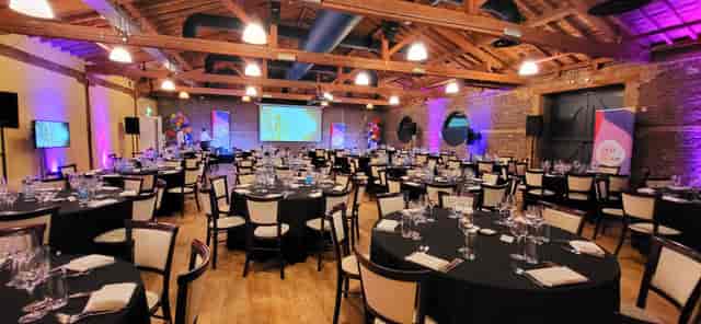Wilberforce Room at London Museum Docklands, elegant dining setup for corporate events.