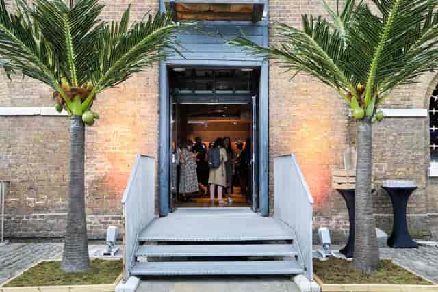 "Stylish Rum Store entrance at London Museum Docklands, perfect for events and celebrations."