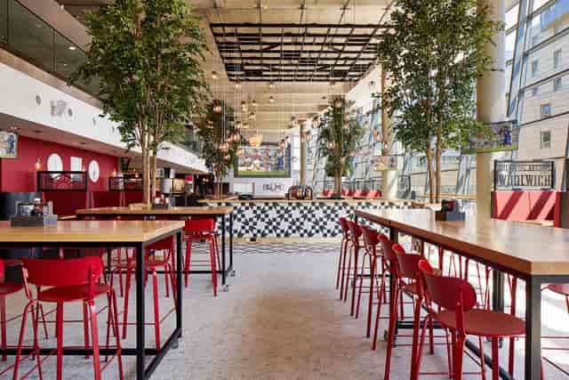 Dial Square at Emirates Stadium: modern venue with vibrant decor for casual events.