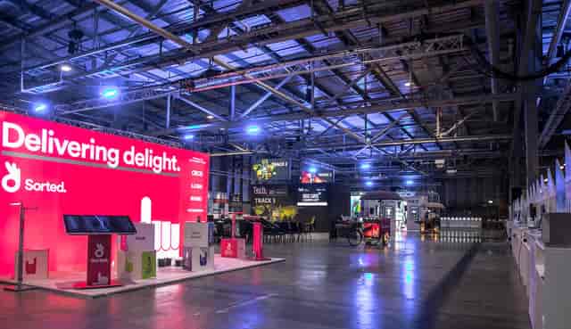 HSBC Printworks London event venue with vibrant lighting for corporate events and exhibitions.