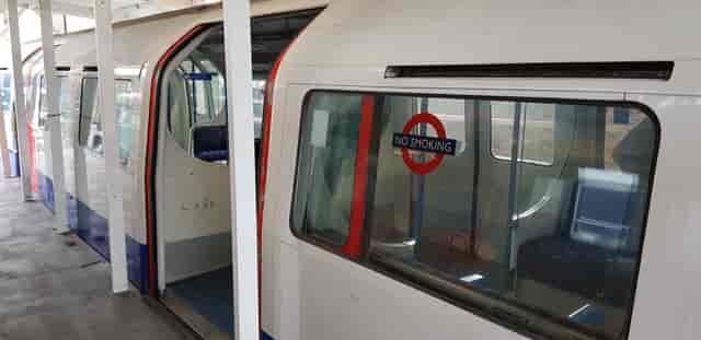 Victoria Line Tube carriage at Walthamstow Museum, ideal for unique events and networking.