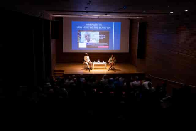 Panel discussion at The Ondaatje Wing Theatre, National Portrait Gallery, engaging speakers.