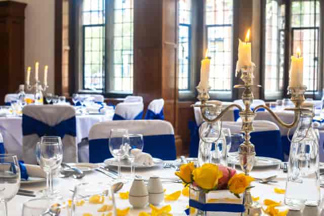 Elegant dining room in Wellington Suite, ideal for formal events and galas.