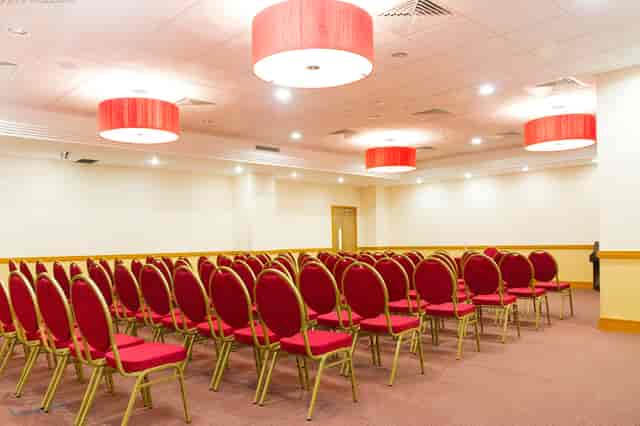 Theater-style conference room at Pimlico 3, Clerkenwell for corporate seminars and presentations.