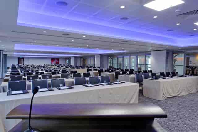 Conference room at Leonardo Royal Hotel London, ideal for corporate events and meetings.