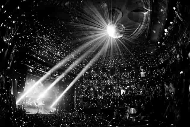 Vibrant KOKO venue with disco ball, perfect for energetic events and meetings.