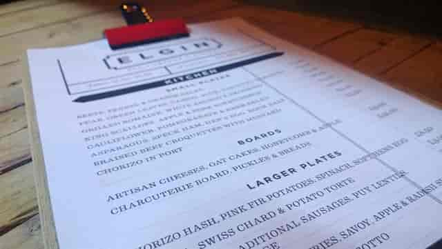 Top Bar menu at The Elgin, showcasing quality catering for meetings and events.
