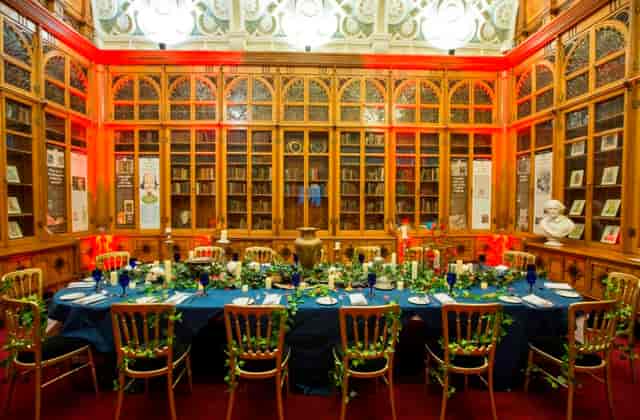 Shakespeare Memorial Room with elegant table setup for intimate gatherings or formal dinners.