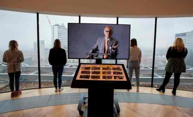 Shakespeare Memorial Room with large screen, ideal for networking and educational events.