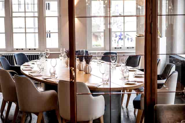 Swan Globe private dining oval table board meeting