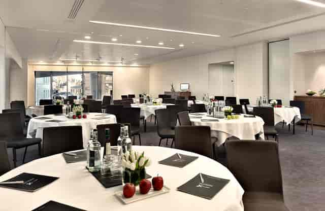 Elegant meeting room at DoubleTree by Hilton, ideal for corporate events and workshops.