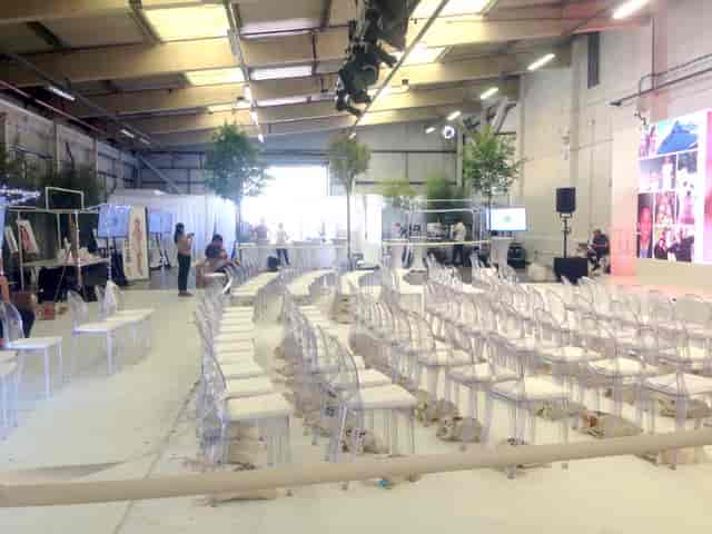 Event space at U Block, The Old Truman Brewery with acrylic chairs for presentation.